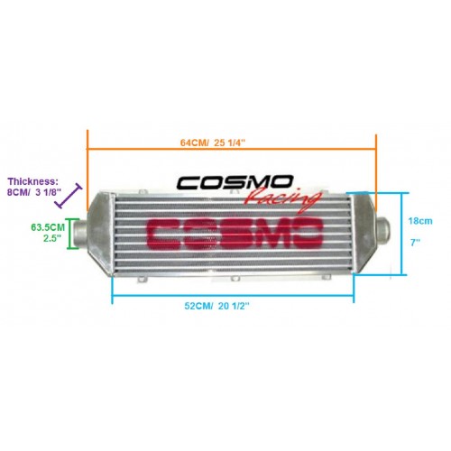 UNIVERSAL HIGH-FLOW INTERCOOLER - 9 ROWS