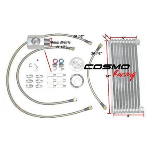 UNIVERSAL HIGH-FLOW OIL COOLER - 8 ROWS
